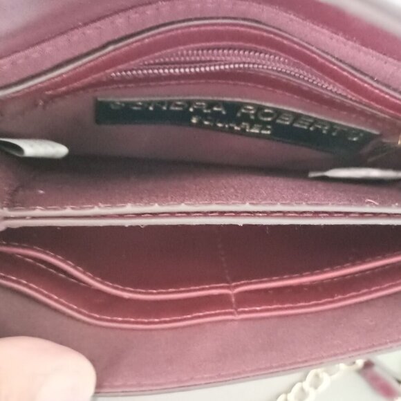 Sondra Roberts Squared Wallet on Chain Crossbody Leather Purse Handbag Bag - Picture 5 of 9